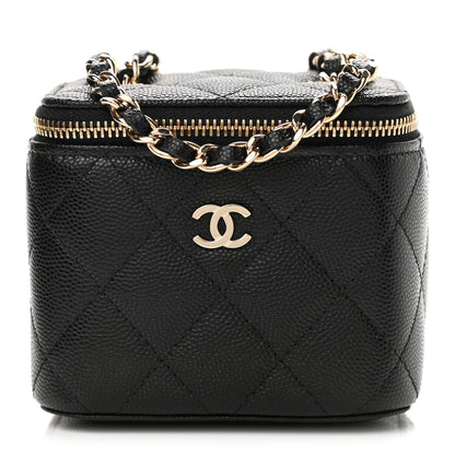 Chanel Caviar Quilted Mini Vanity Case With Chain Black 1 of 11