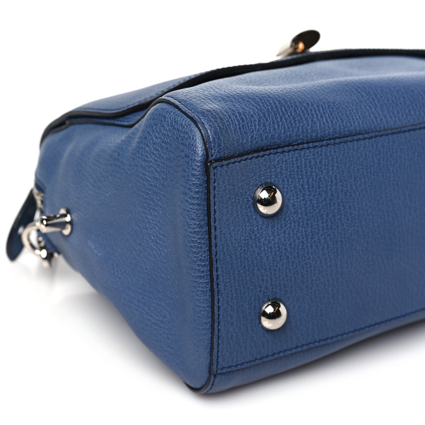 Grainy Leather Small Del Rey Satchel Slate Blue
