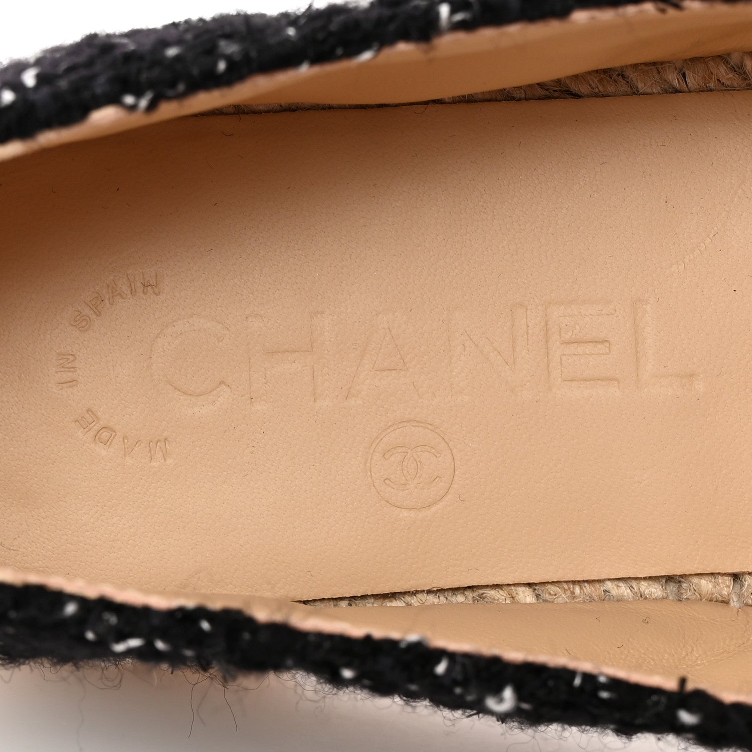 Chanel Metallic Lambskin Tweed CC Espadrilles 39 Black Silver 8 of 10