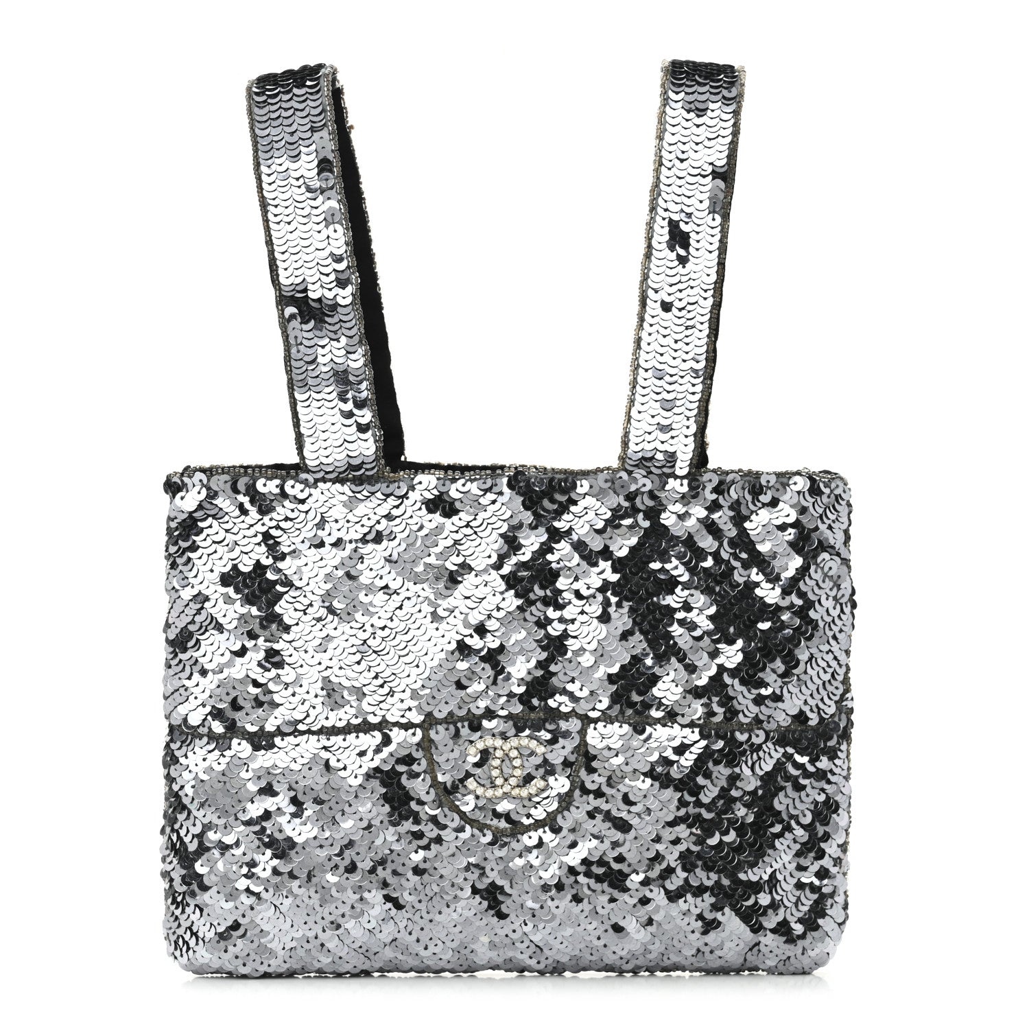 Chanel Satin Sequin Mini Tote Blue 1 of 11