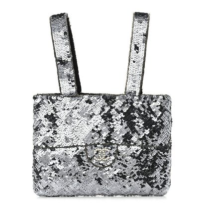 Chanel Satin Sequin Mini Tote Blue 1 of 11