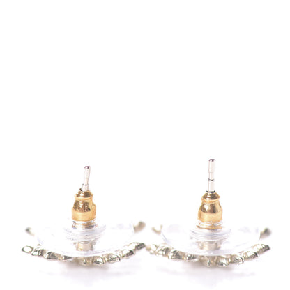 Chanel Strass Crystal Dazzling Wheat CC Earrings Gold 3 of 5