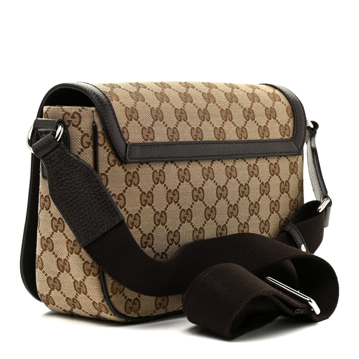 Monogram Flap Messenger Bag Beige Dark Brown