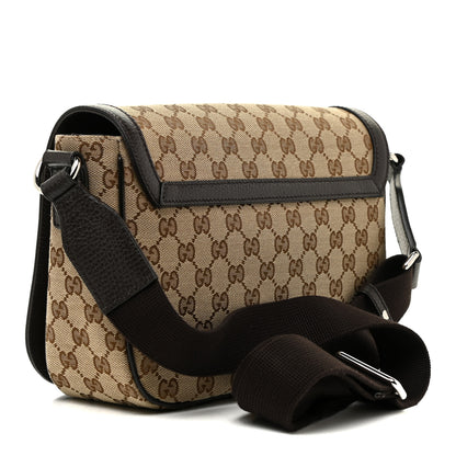 Gucci Monogram Flap Messenger Bag Beige Dark Brown 3 of 10