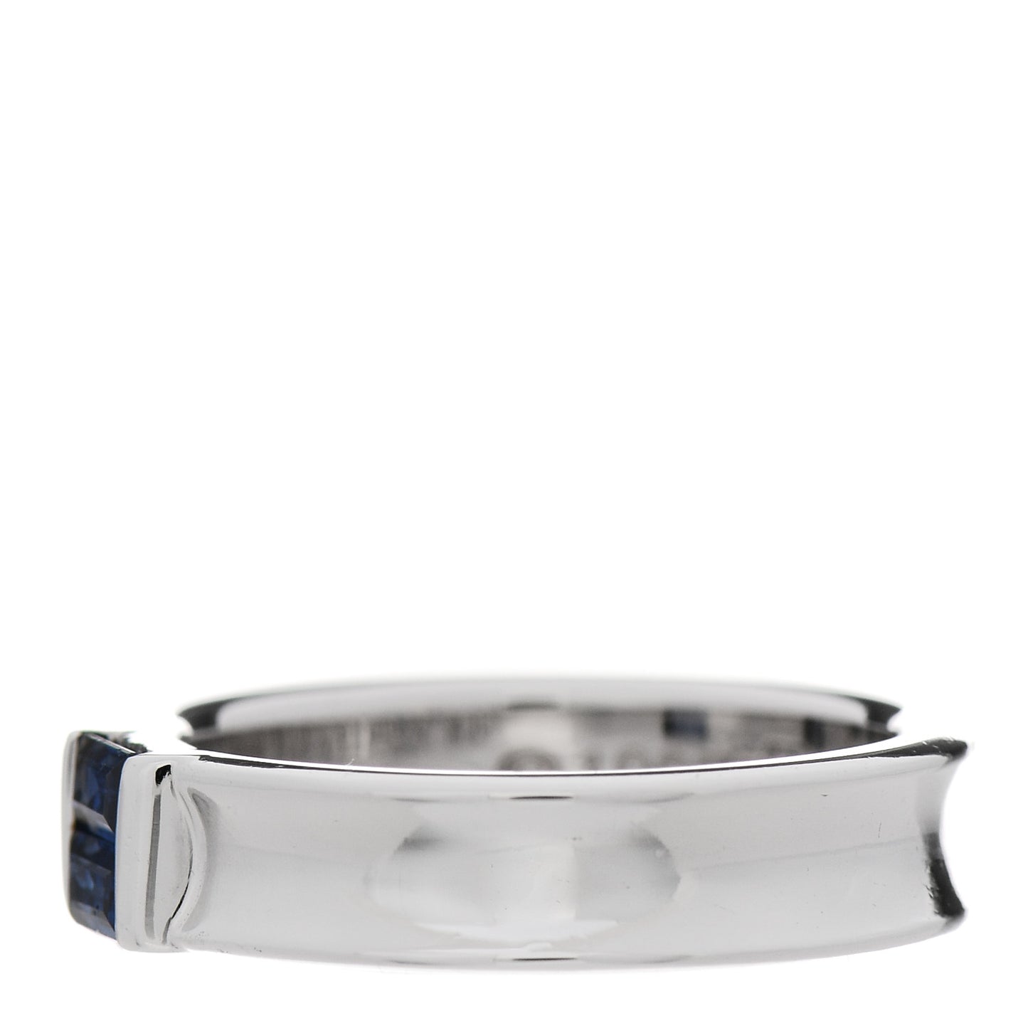18K White Gold Blue Sapphire Stacking Ring 49 5