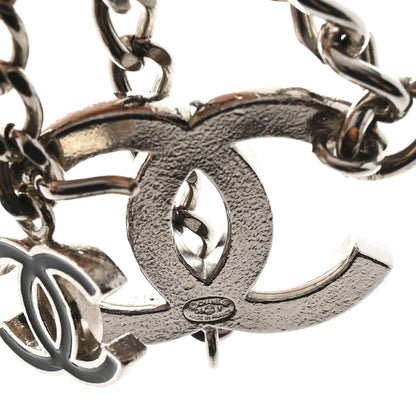 Chanel Enamel CC Chain Logo Belt Silver Black 3 of 4