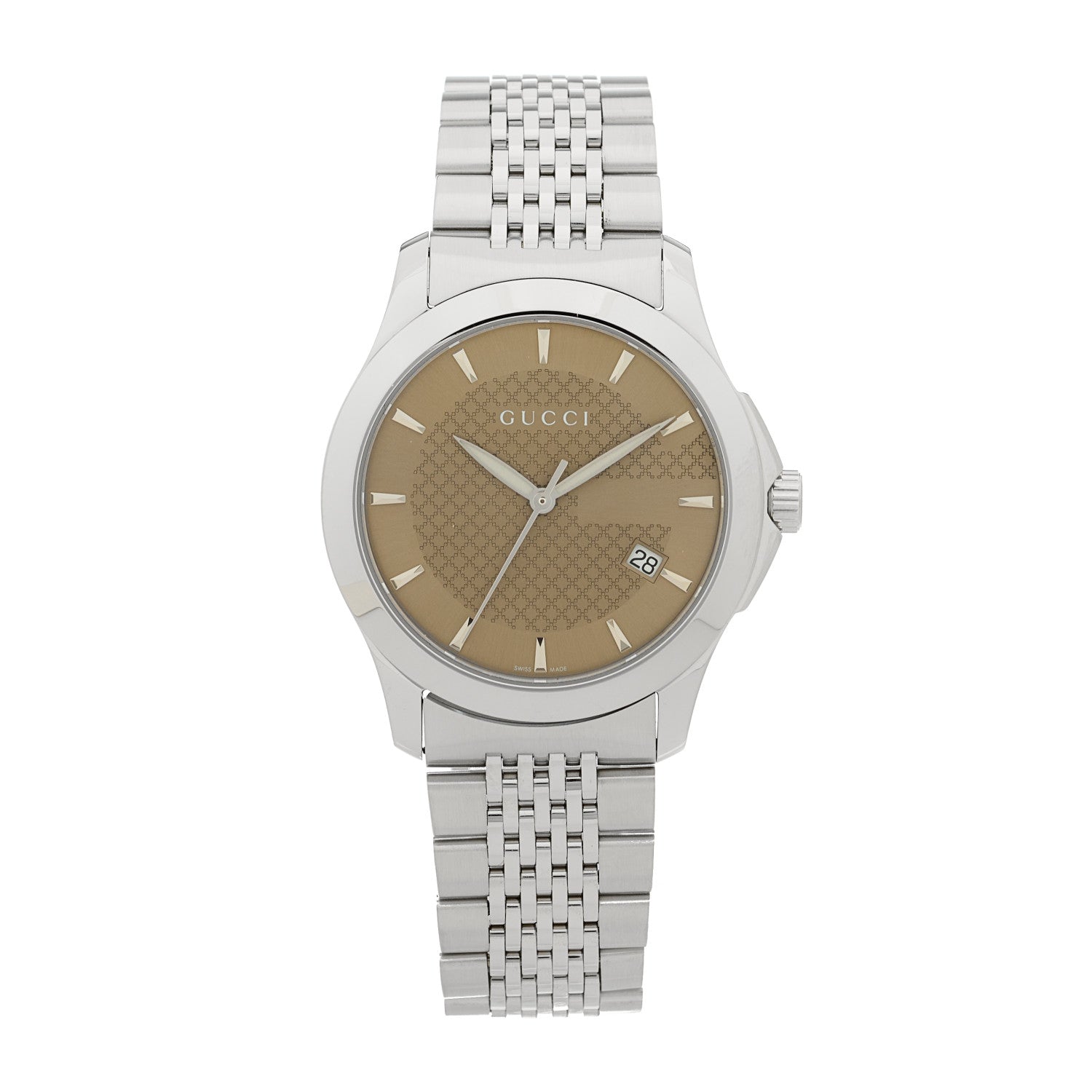 Gucci Stainless Steel 38mm G-Timeless Quartz Watch Brown 1 of 4