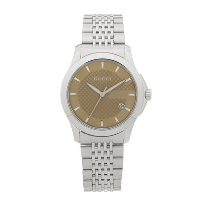 Gucci Stainless Steel 38mm G-Timeless Quartz Watch Brown 1 of 4