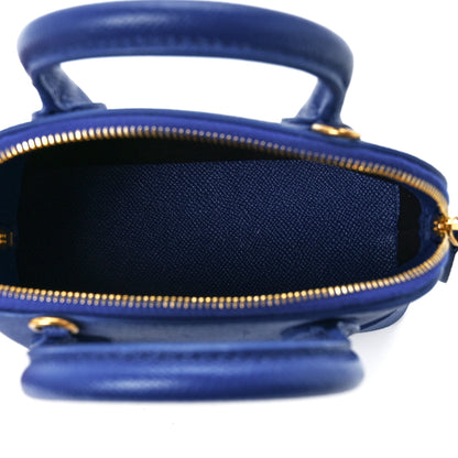 Balenciaga Signature Grained Calfskin Logo XXS Ville Top Handle Bag Bleu Roi White 5 of 12