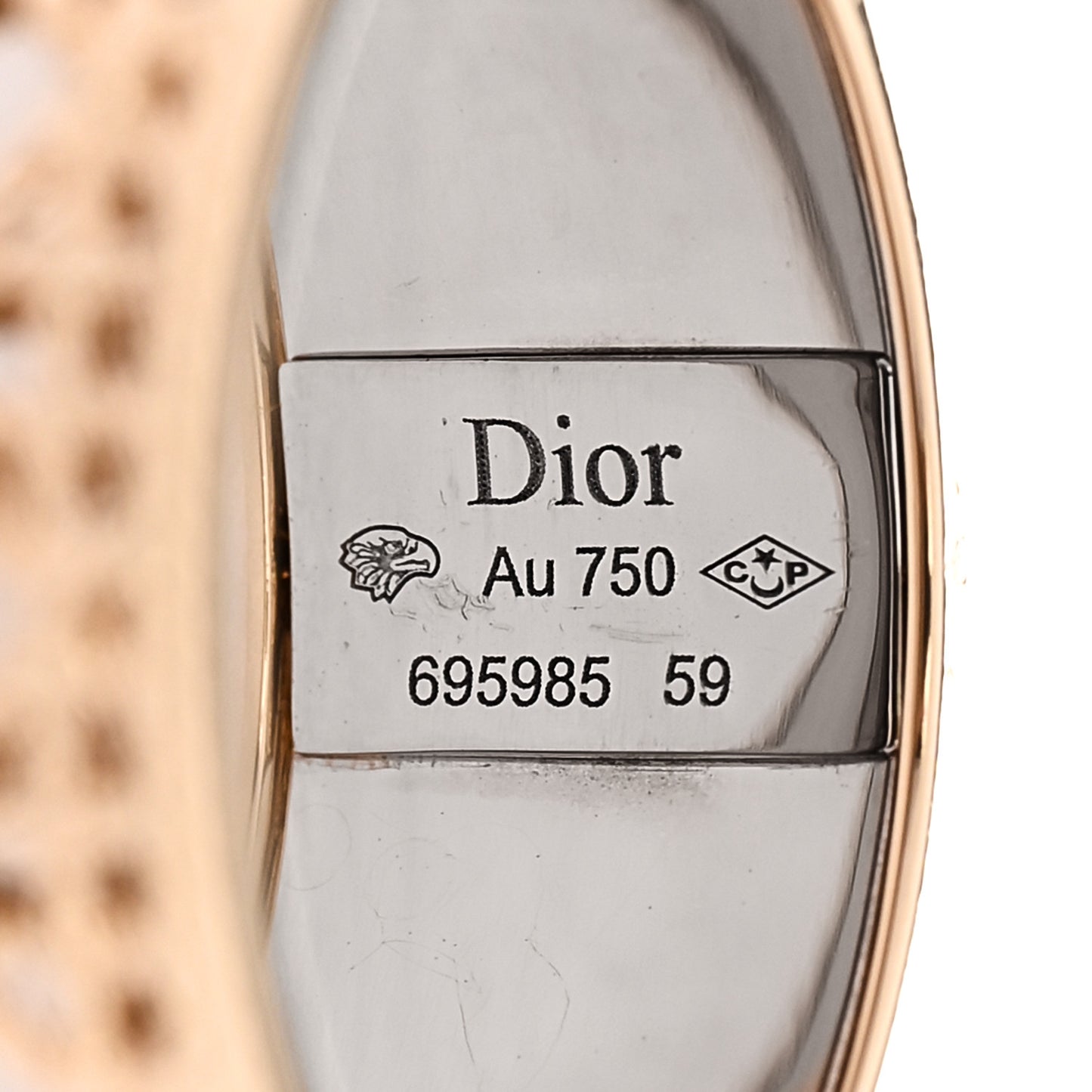 18K Yellow White Gold My Dior Ring 59 8.75