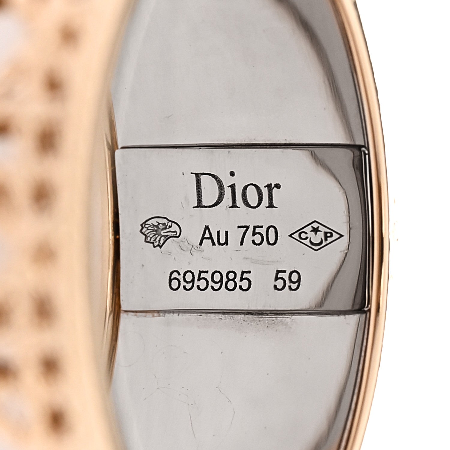 Christian Dior 18K Yellow White Gold My Dior Ring 59 8.75 4 of 5