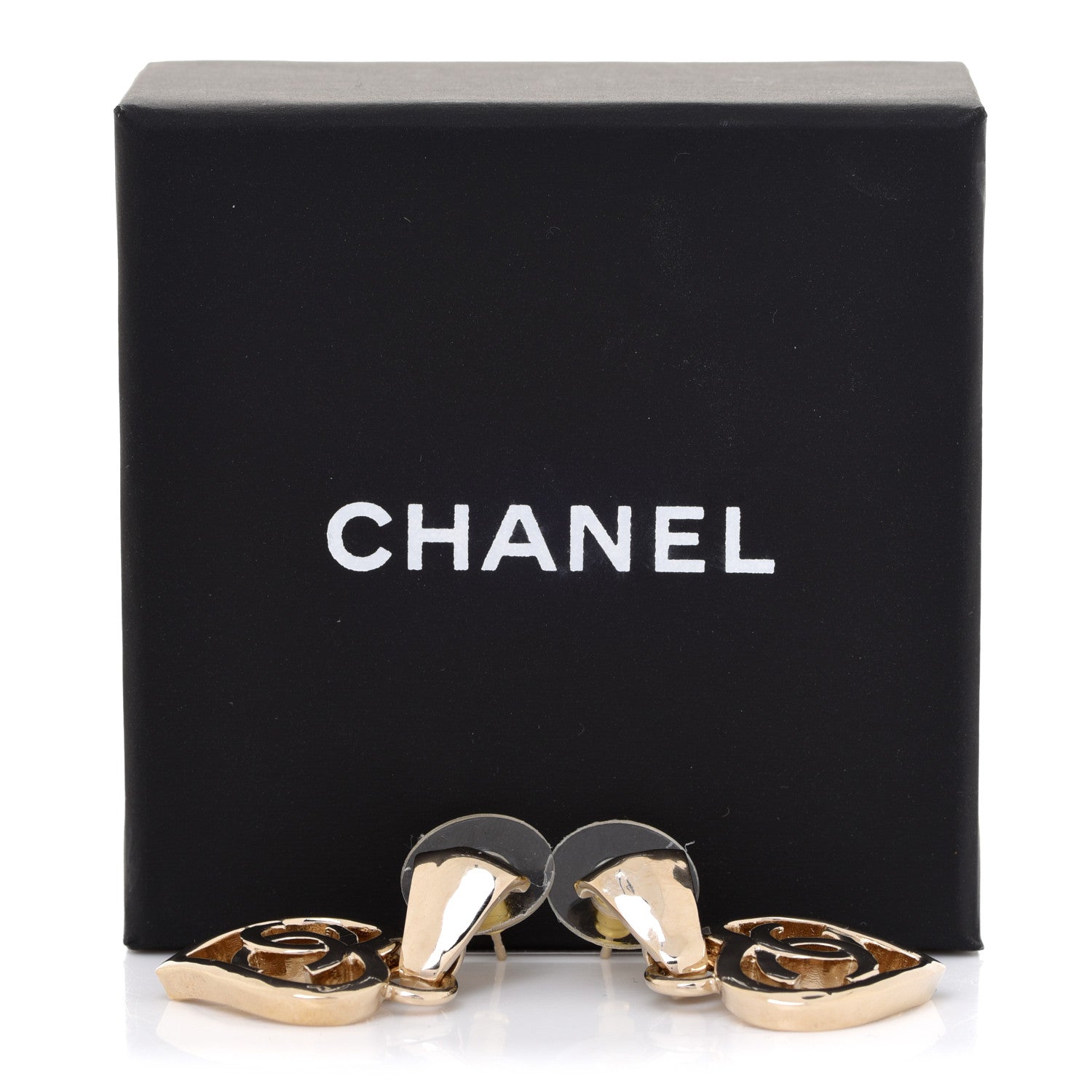 Chanel Metal CC Heart Coco In Love Drop Earrings Gold 5 of 5