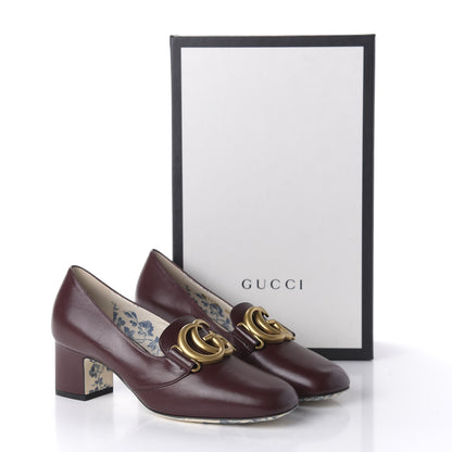 Gucci Malaga Kid GG Victoire 55mm Loafer Pumps 36.5 Vintage Bordeaux 9 of 9