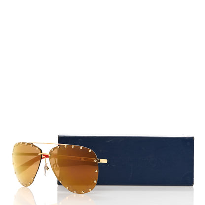 Louis Vuitton Metal The Party Aviator Sunglasses Z0910U Gold 8 of 8