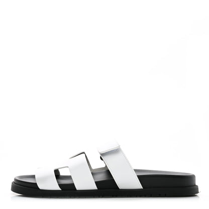 Hermes Calfskin Womens Chypre Sandals 41 White 1 of 9