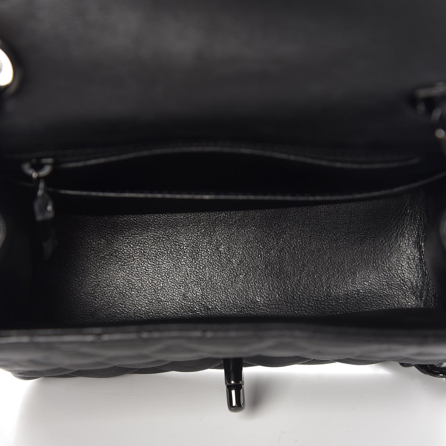 Crumpled Calfskin Quilted Mini Square Flap So Black