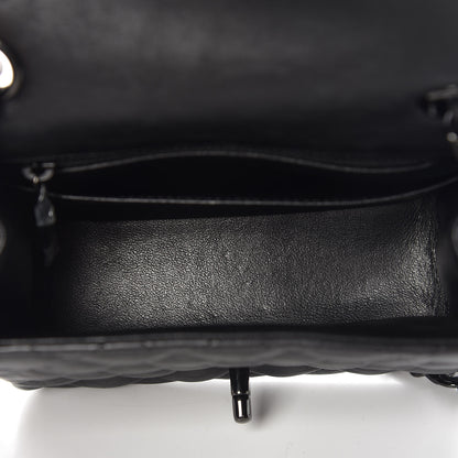 Chanel Crumpled Calfskin Quilted Mini Square Flap So Black 5 of 8
