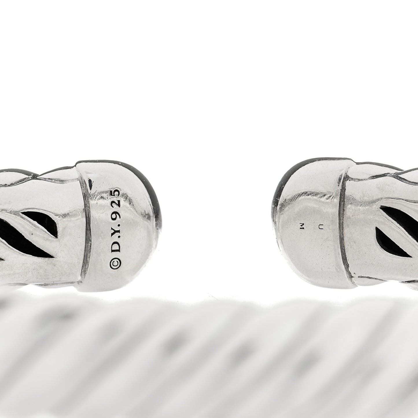 Sterling Silver Diamond 10mm Sculpted Cable Cuff Bracelet
