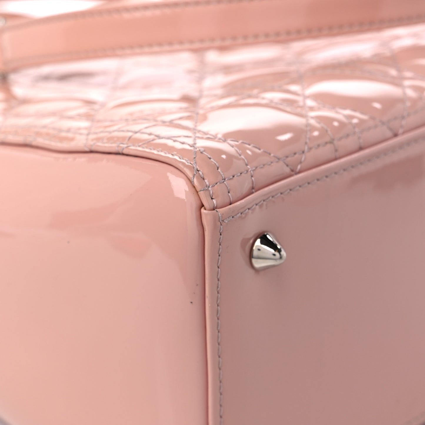 Patent Cannage Medium Lady Dior Rose Clair