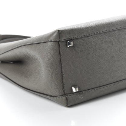 MCM Grained Calfskin Sarah Medium Visetos Hobo Grey 5 of 7