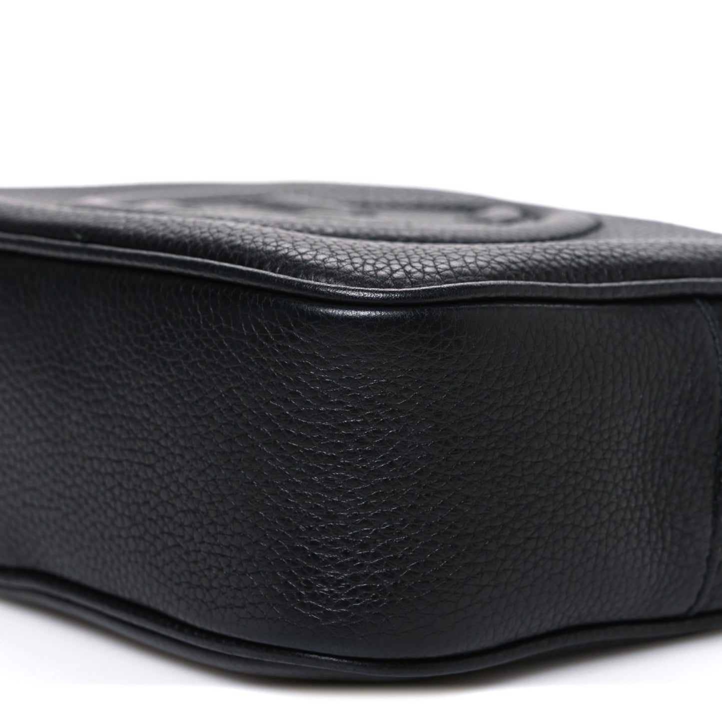Pebbled Calfskin Small Soho Disco Bag Black