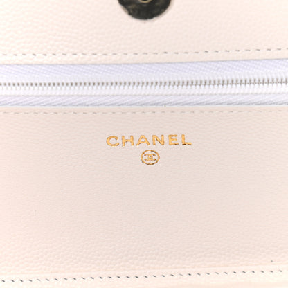 Chanel Caviar Quilted Wallet On Chain WOC White 6 of 12