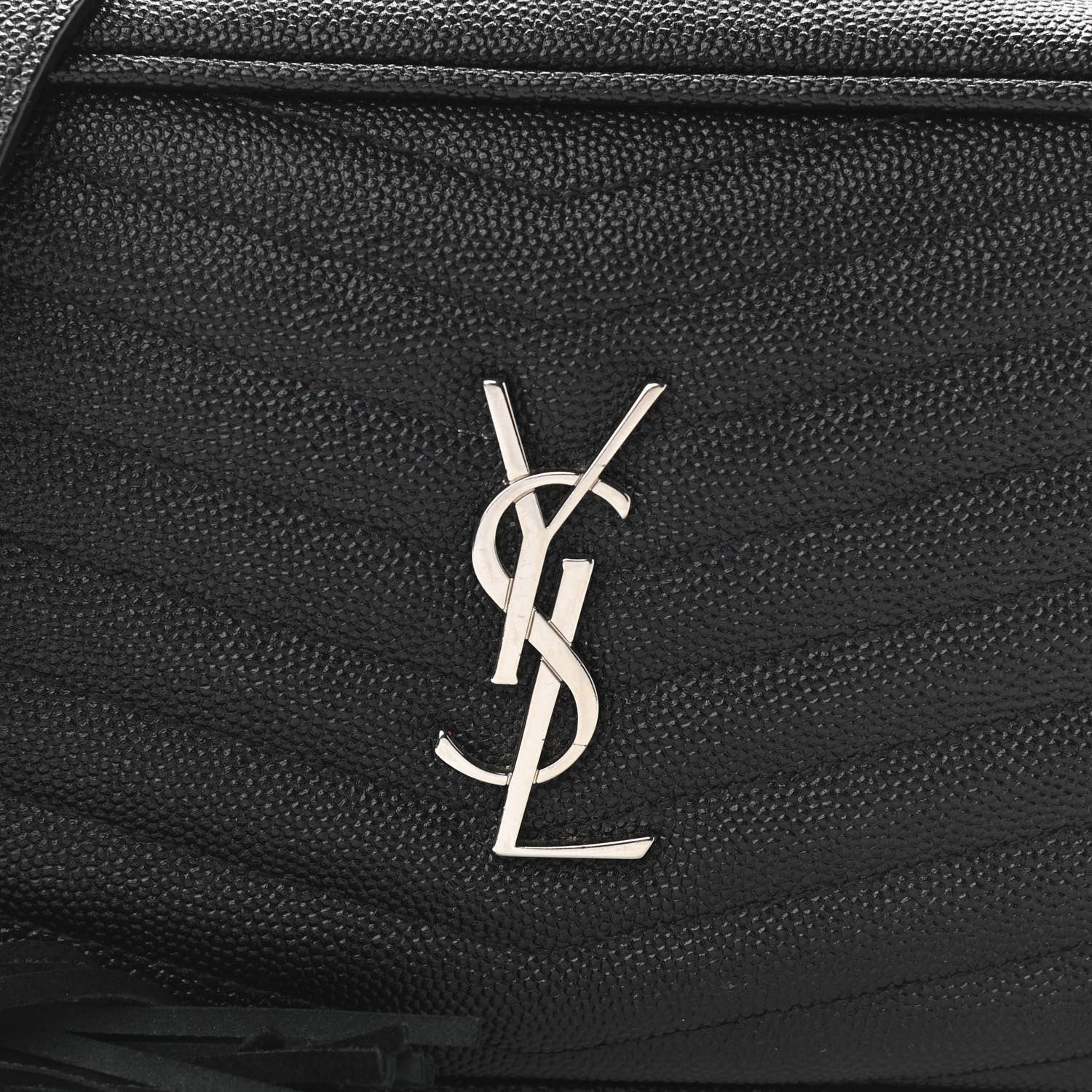 Saint Laurent Grain De Poudre Matelasse Monogram Mini Lou Camera Bag Black 8 of 11