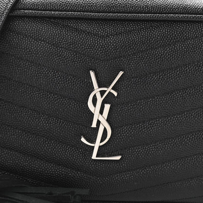 Saint Laurent Grain De Poudre Matelasse Monogram Mini Lou Camera Bag Black 8 of 11