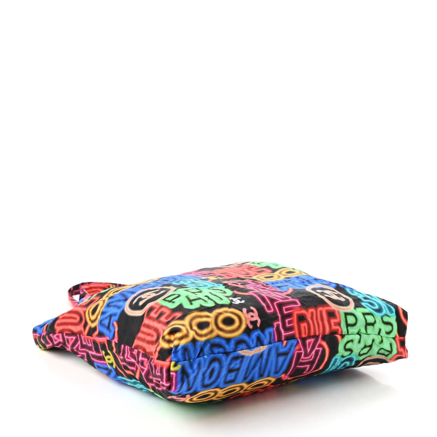 Chanel Caviar Fabric Quilted Foldable Tote With Chain Black Multicolor 8 of 18