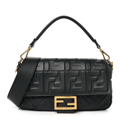 Fendi Nappa FF 1974 Embossed Baguette Black 1 of 13
