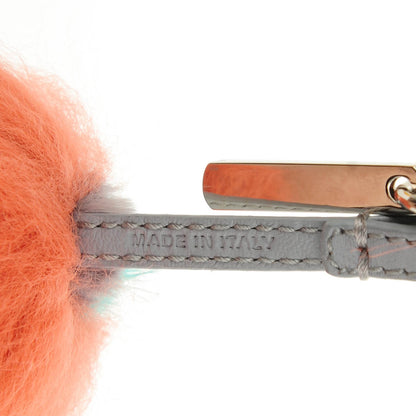 Fendi Fox Mink Rabbit Fur Vitello Dolce Mini Monster Bag Bug Charm Flamingo Multicolor 6 of 7