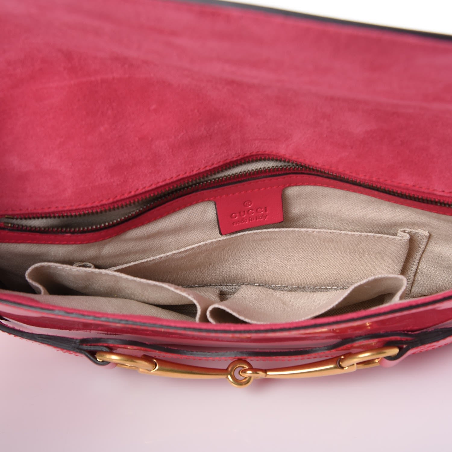 Gucci Patent Large Bright Bit Clutch Shocking Pink 5 of 8