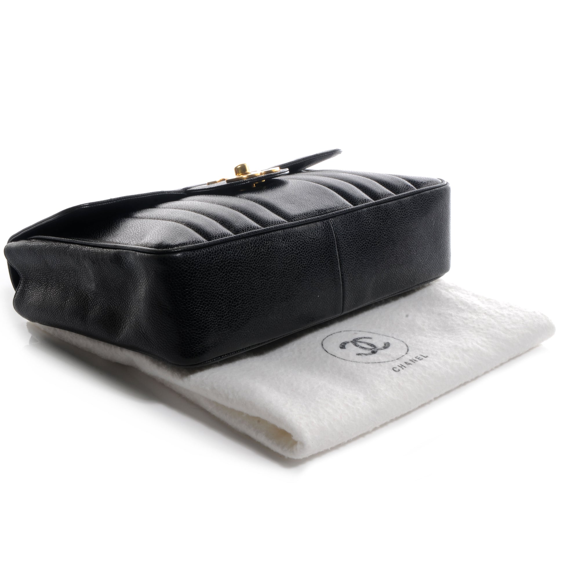 Chanel Caviar Vertical Quilt Jumbo Flap Black 4 of 9
