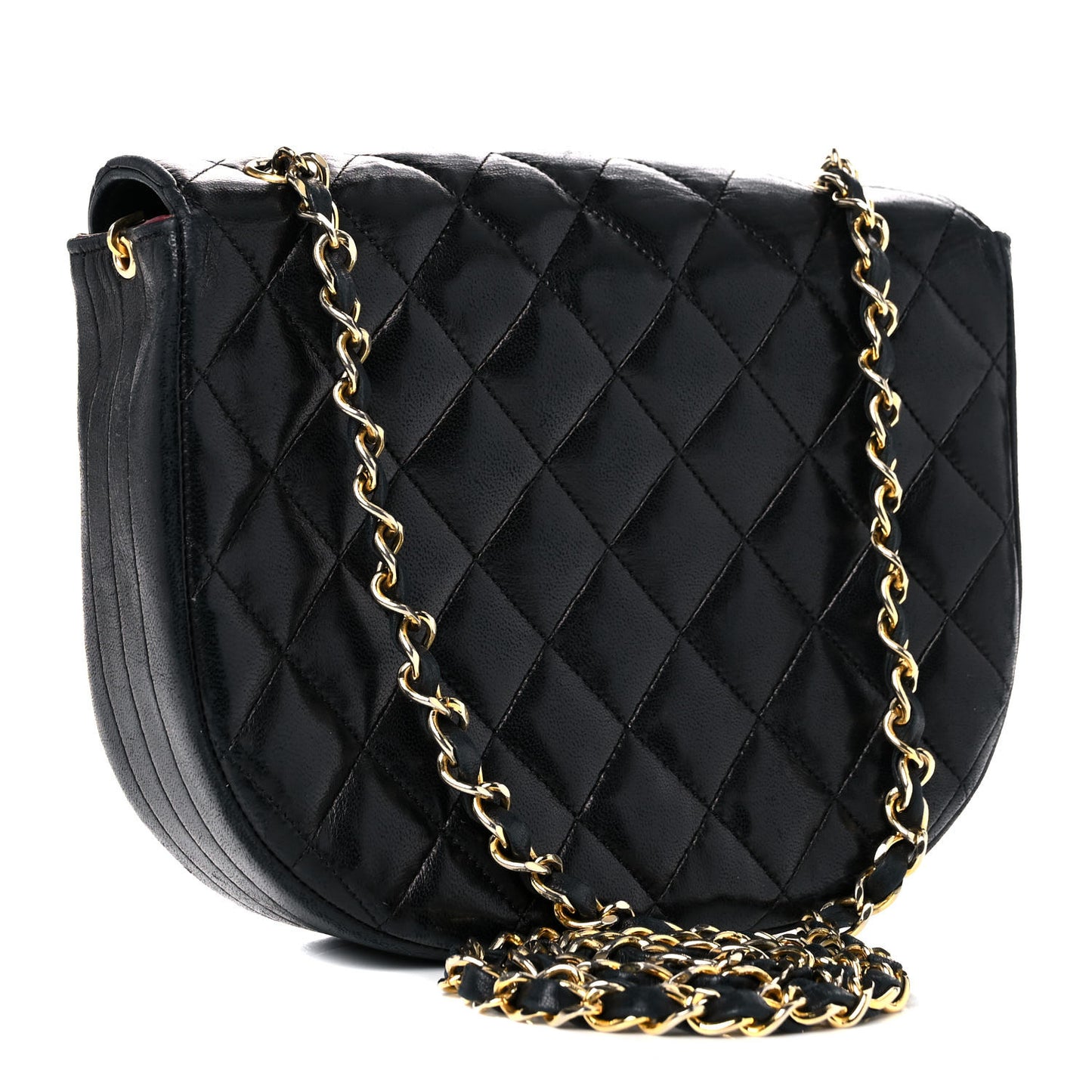 Lambskin Quilted Small Single Flap Black