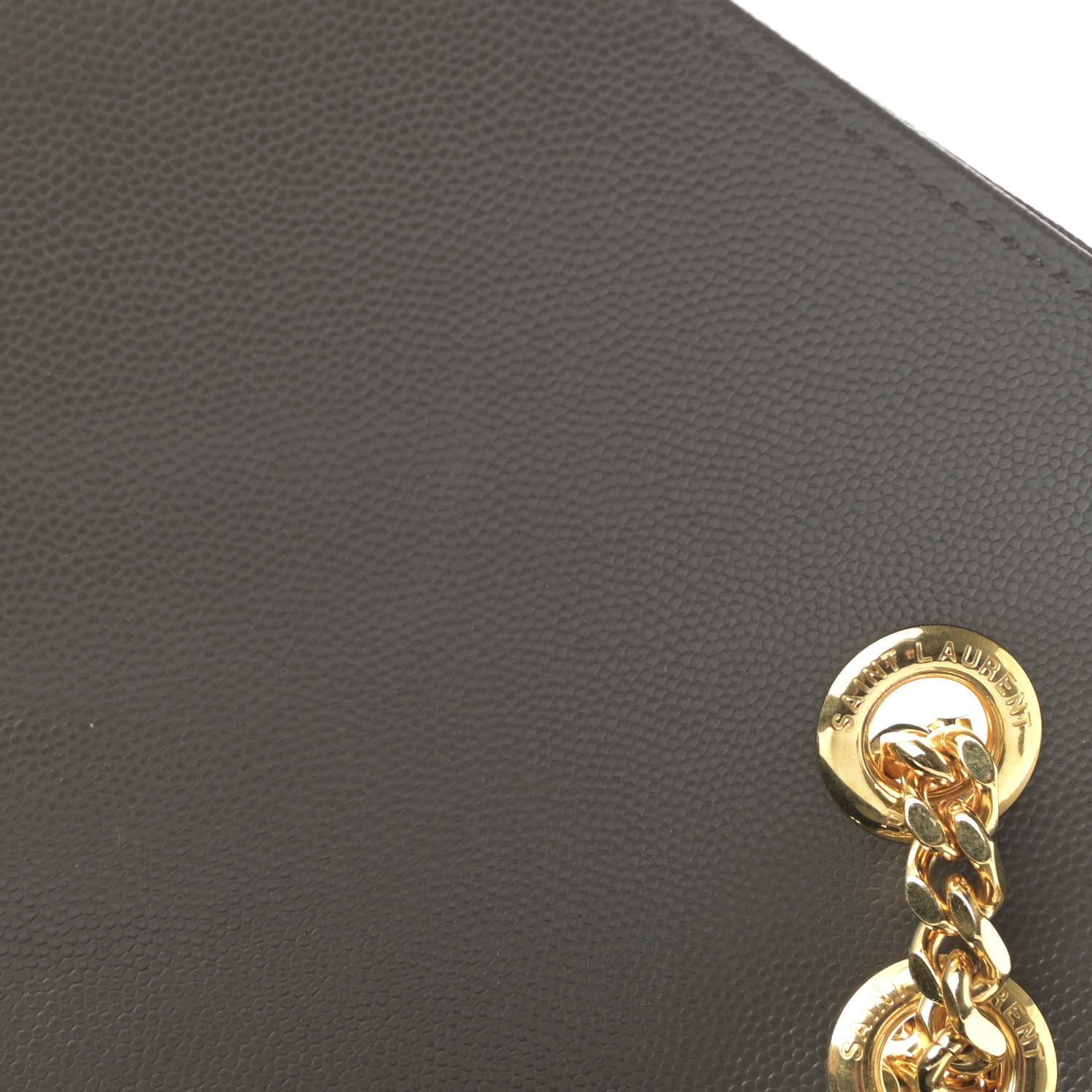 Saint Laurent Grain De Poudre Matelasse Chevron Large Monogram Satchel Earth 12 of 13