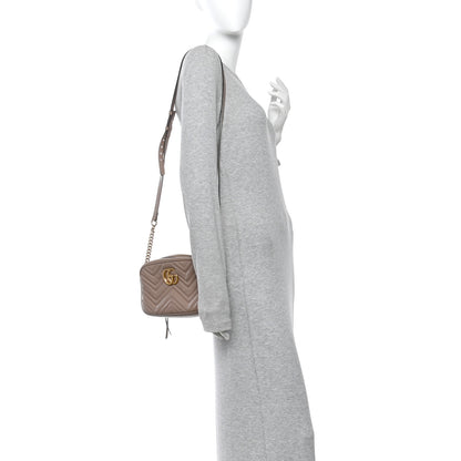 Gucci Calfskin Matelasse Small GG Marmont Chain Shoulder Bag Porcelain Rose 2 of 12