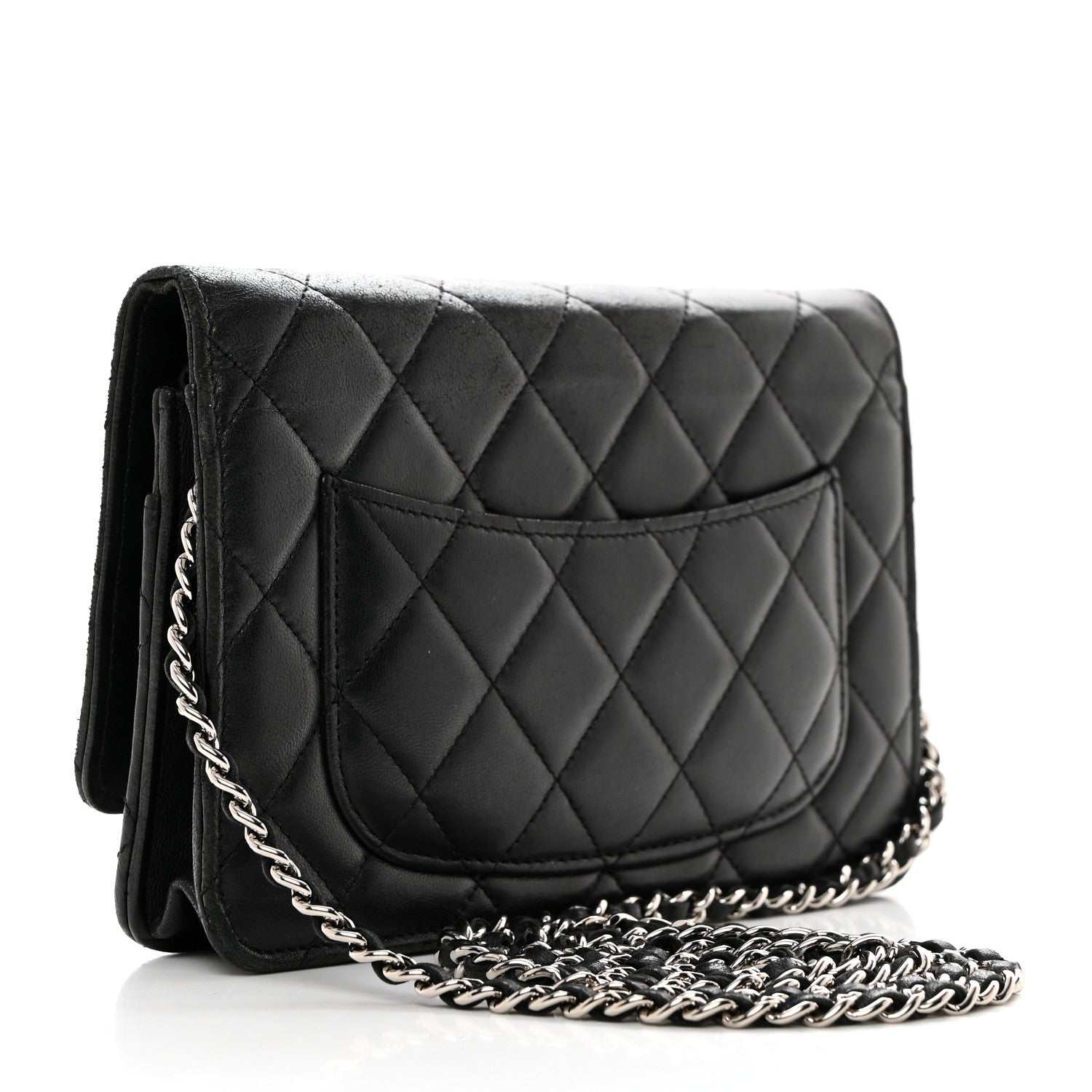 Chanel Lambskin Quilted Wallet On Chain WOC Black 3 of 11