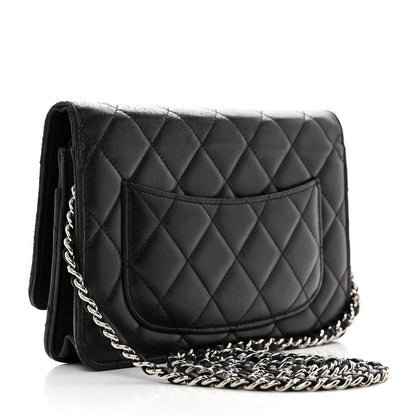 Chanel Lambskin Quilted Wallet On Chain WOC Black 3 of 11