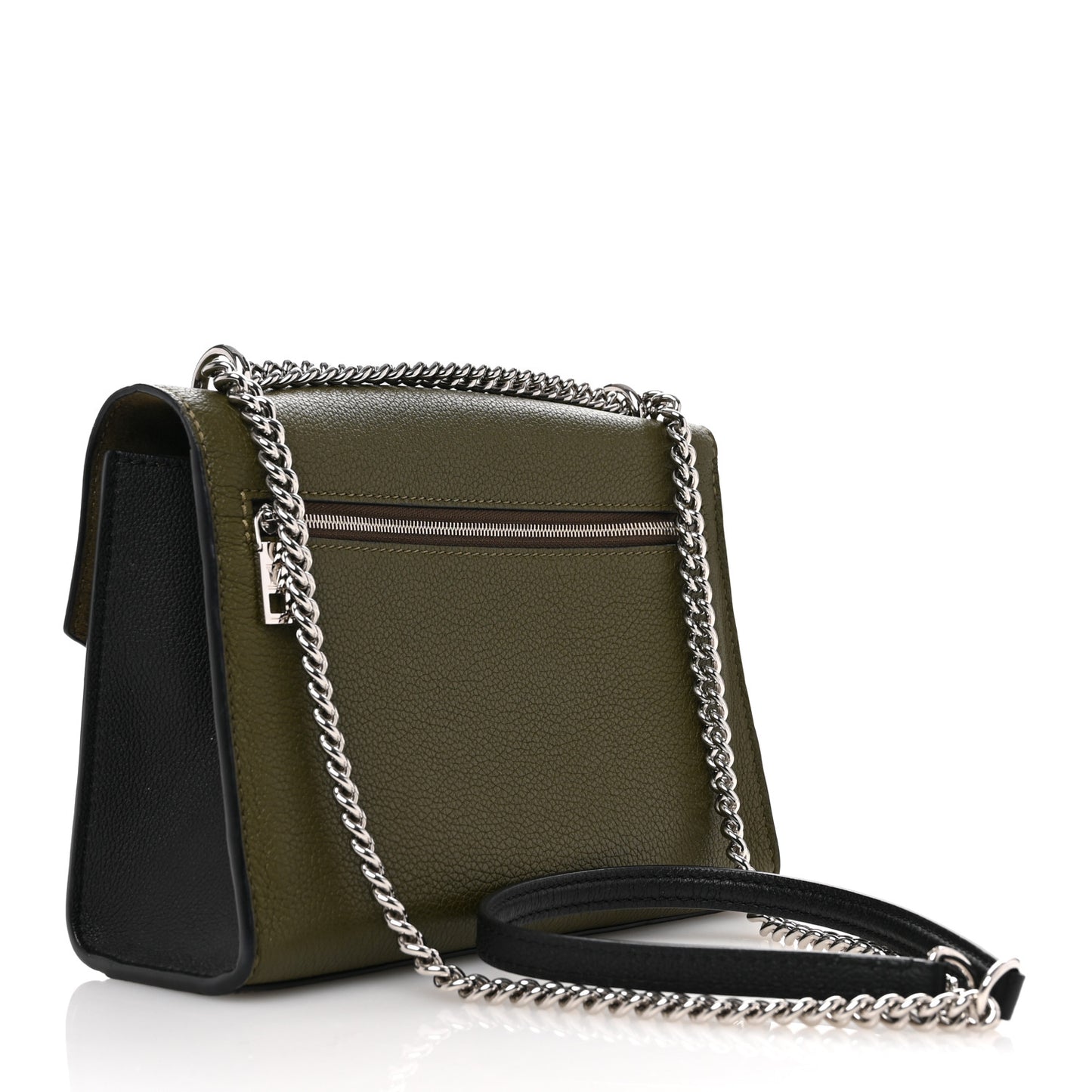 Soft Calfskin Mylockme Chain Bag BB Smokey Brown Green