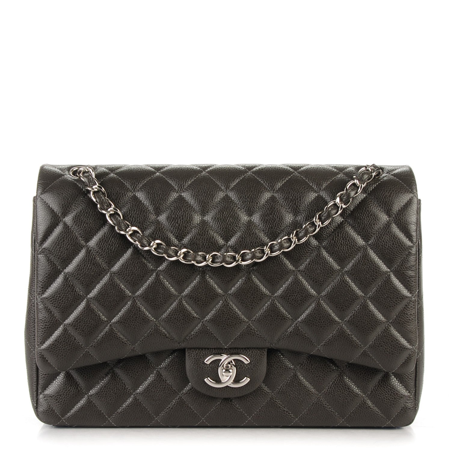 Chanel Caviar Quilted Maxi Double Flap Dark Grey 1 of 7