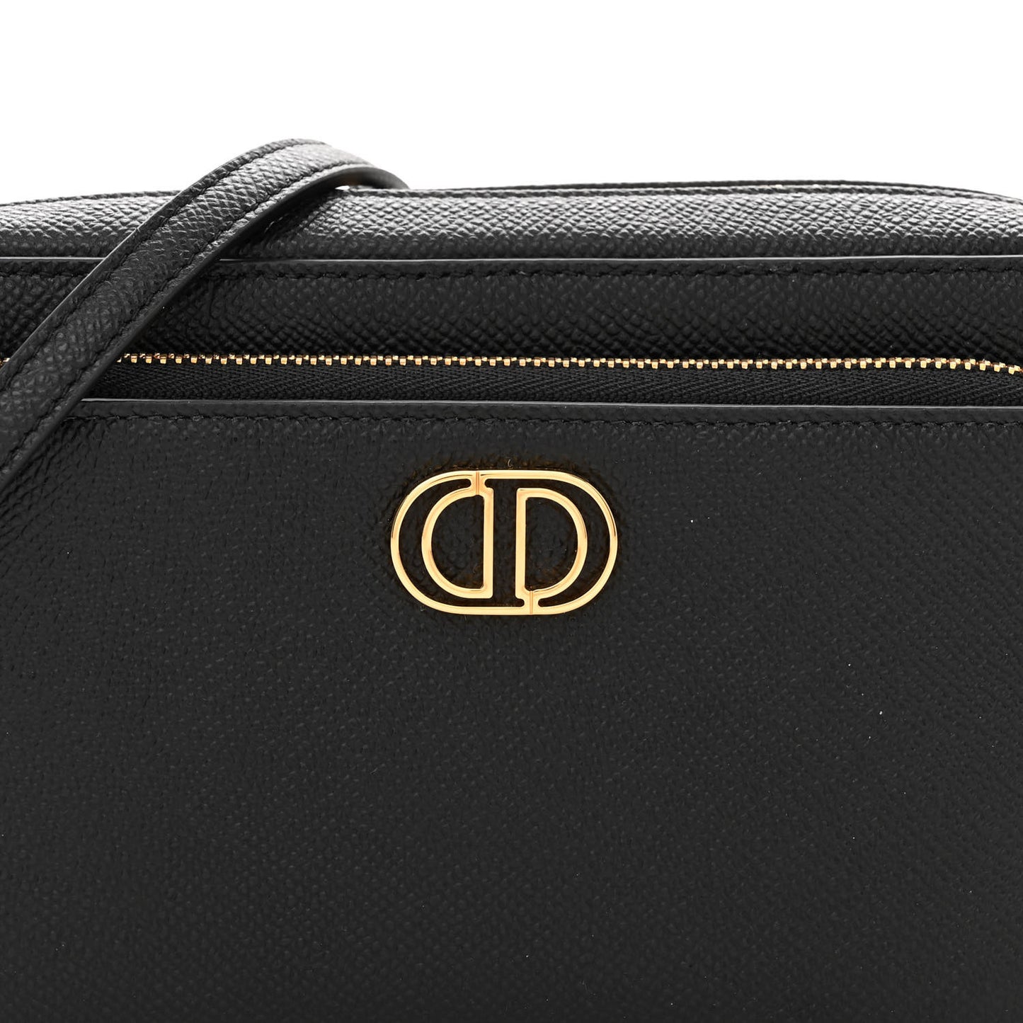 Grained Calfskin Caro Double Pouch Black