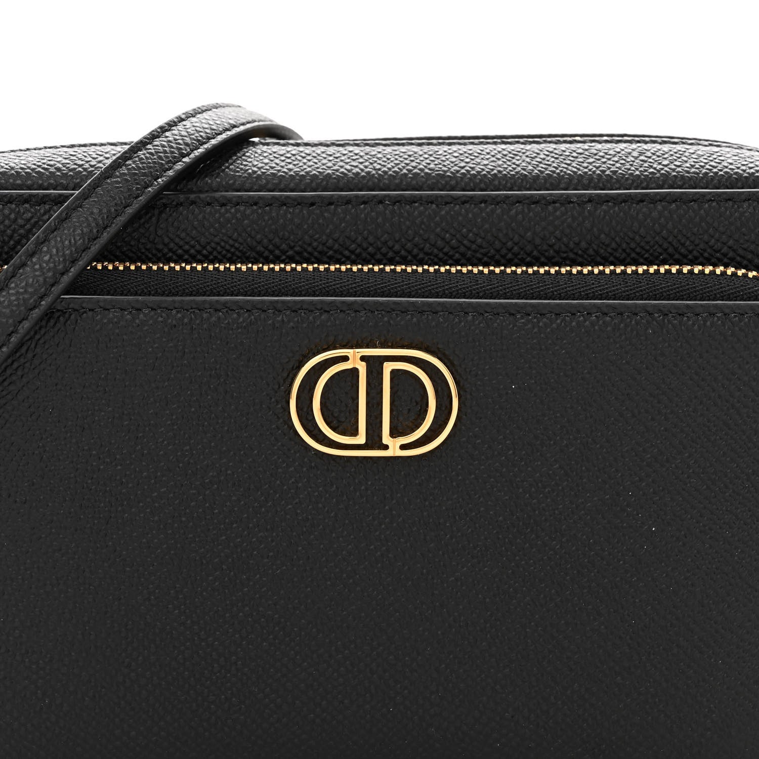 Christian Dior Grained Calfskin Caro Double Pouch Black 9 of 13