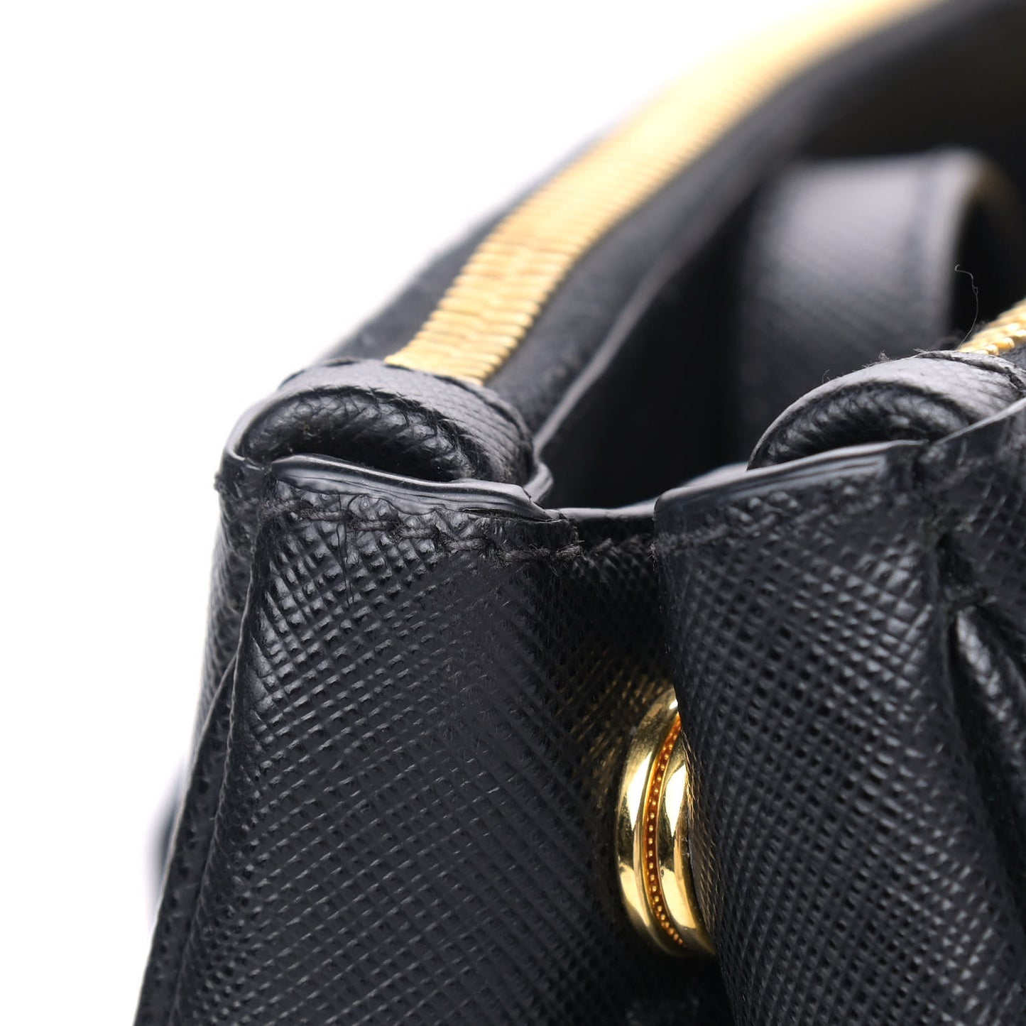 Saffiano Medium Galleria Double Zip Tote Black