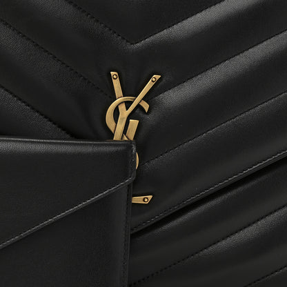 Saint Laurent Lambskin Chevron Quilted Large Loulou Black 9 of 11