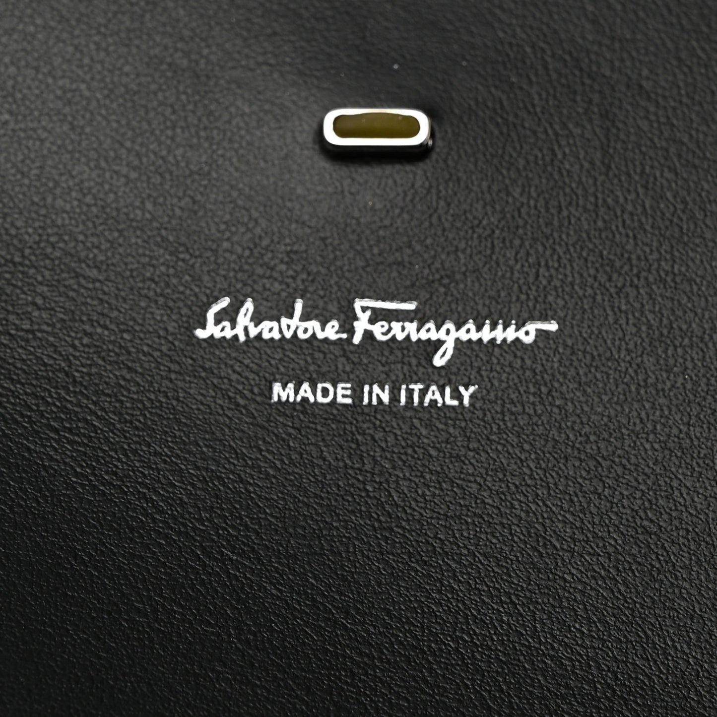 Suede Crystal Gancini Wallet On Chain Black