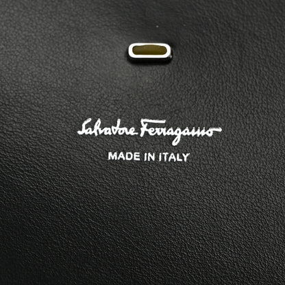 Salvatore Ferragamo Suede Crystal Gancini Wallet On Chain Black 6 of 8