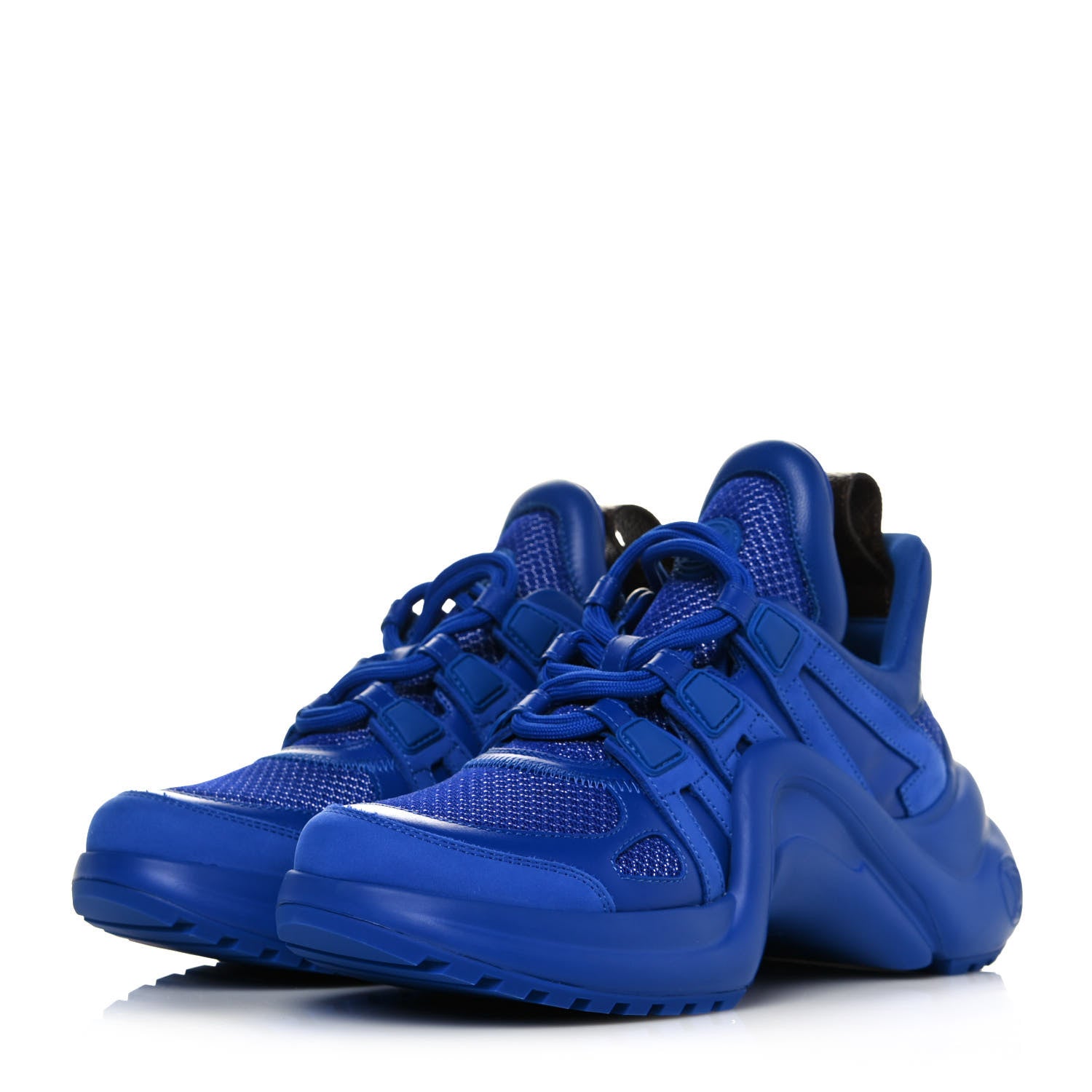Louis Vuitton Calfskin Technical Nylon LV Archlight Sneakers 35 Blue 3 of 9