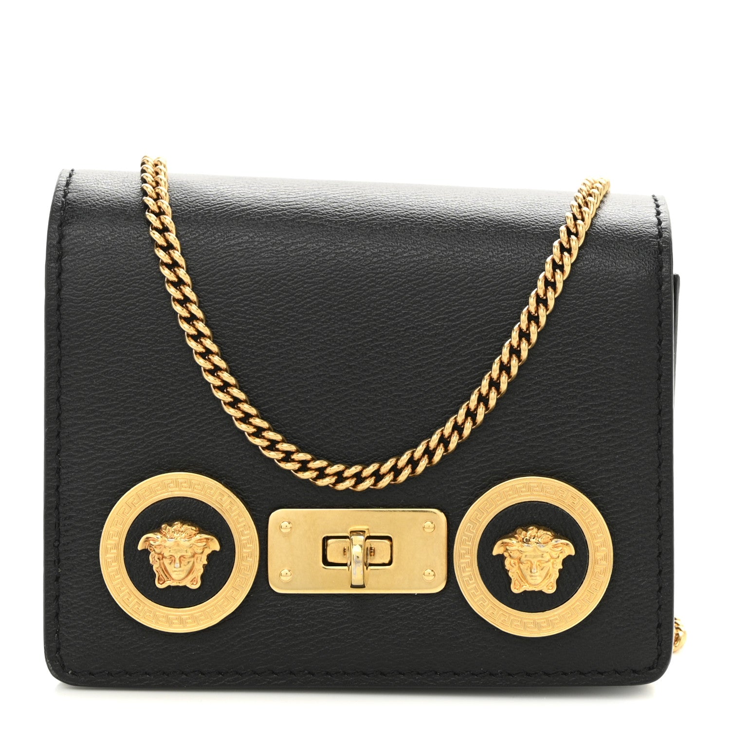 Versace Calfskin Mini Icon Handbag Black 1 of 10