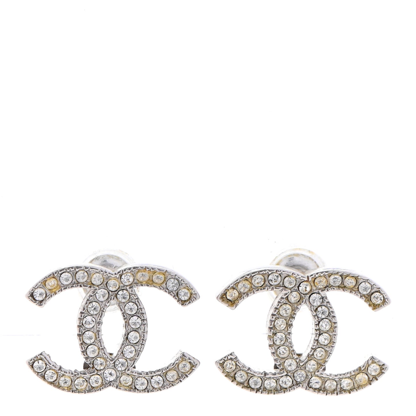 Crystal CC Earrings Silver