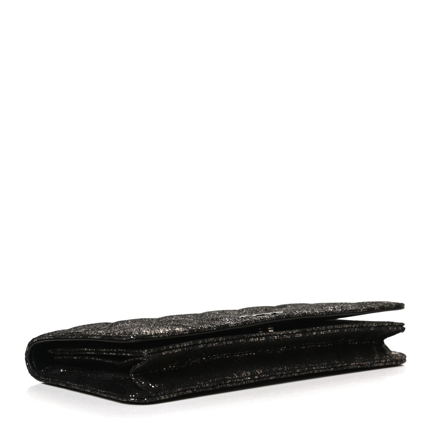 Metallic Tweed Quilted Clutch Black Dark Silver